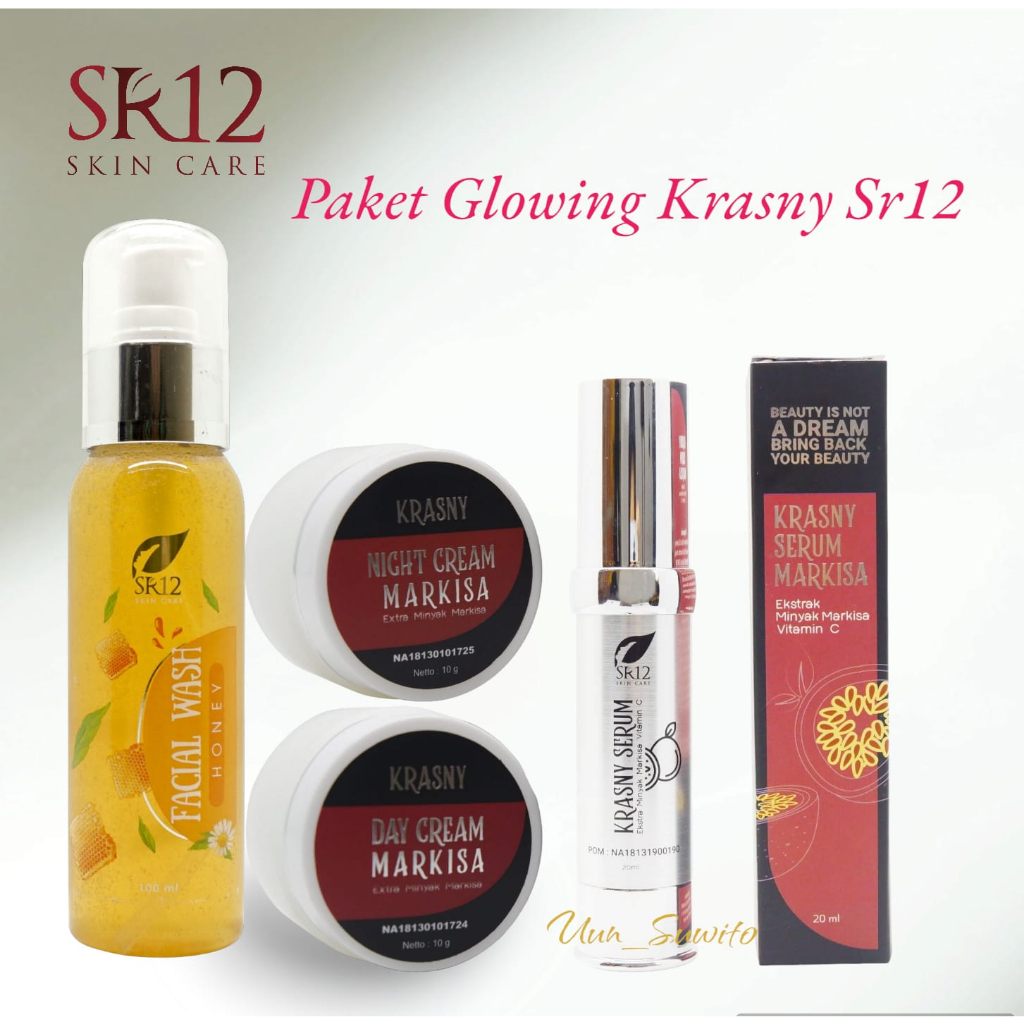 Sr12 Skincare Paket Bundle 4in1 Cream Wajah Dengan Vit C Krim Pemutih Skincare Viral Tiktok Bpom