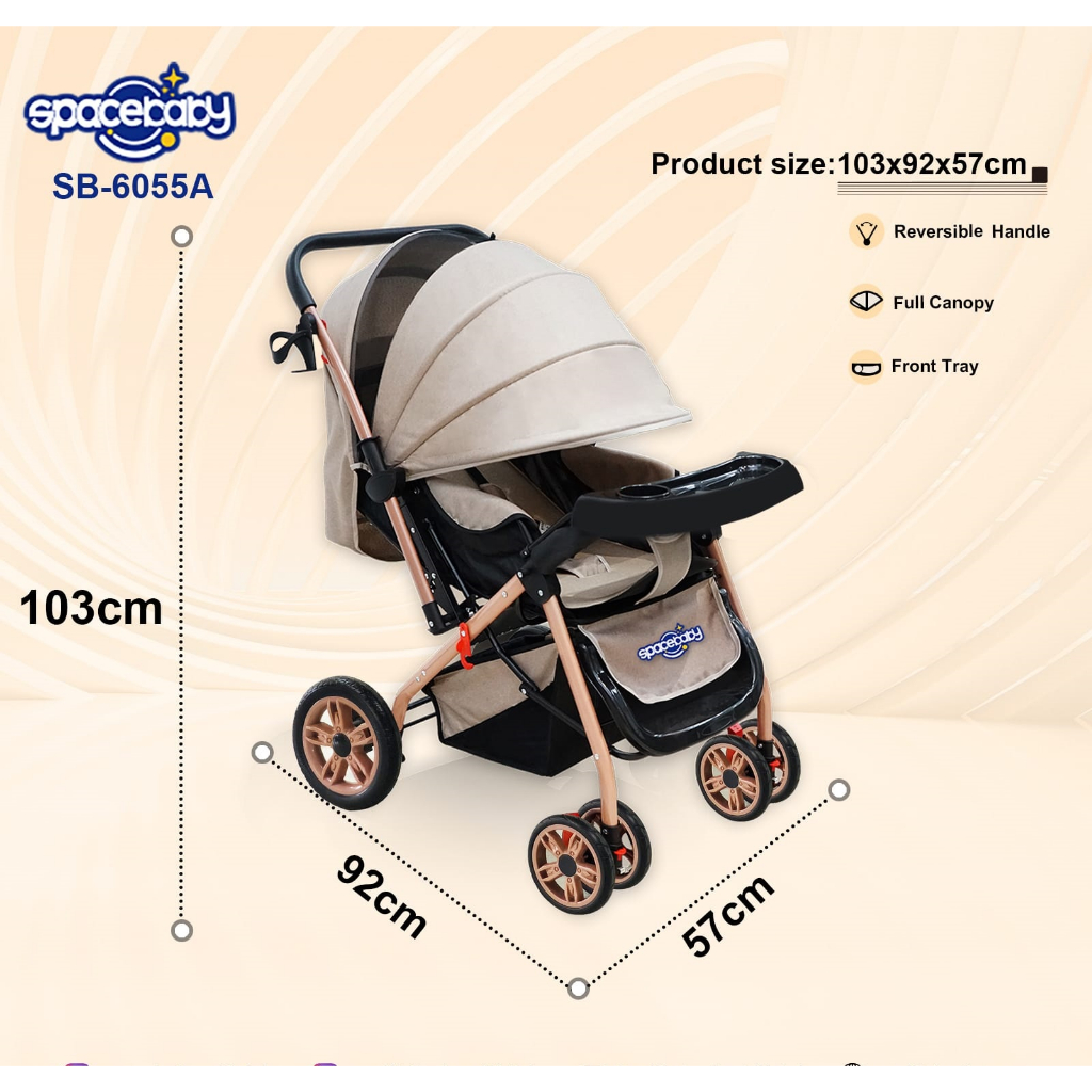 Stroller Spacebaby sb6055 Kereta Bayi Space Baby SB 6055 Bisa Hadap Ibu