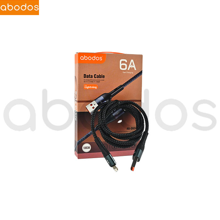 Abodos Nylon Braided Kabel Data Berteknologi Pintar &amp; Pengisian Cepat 6A/100 W