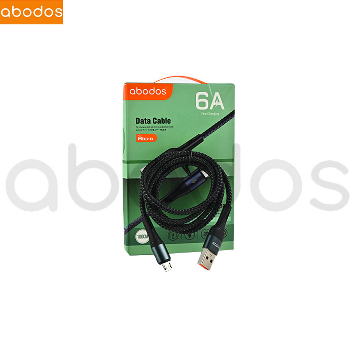 Abodos Nylon Braided Kabel Data Berteknologi Pintar &amp; Pengisian Cepat 6A/100 W