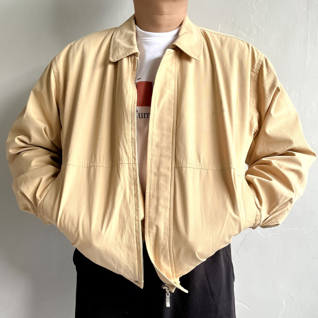 Jaket Casual Vintage Harrington Tracktop - Paviano Cream