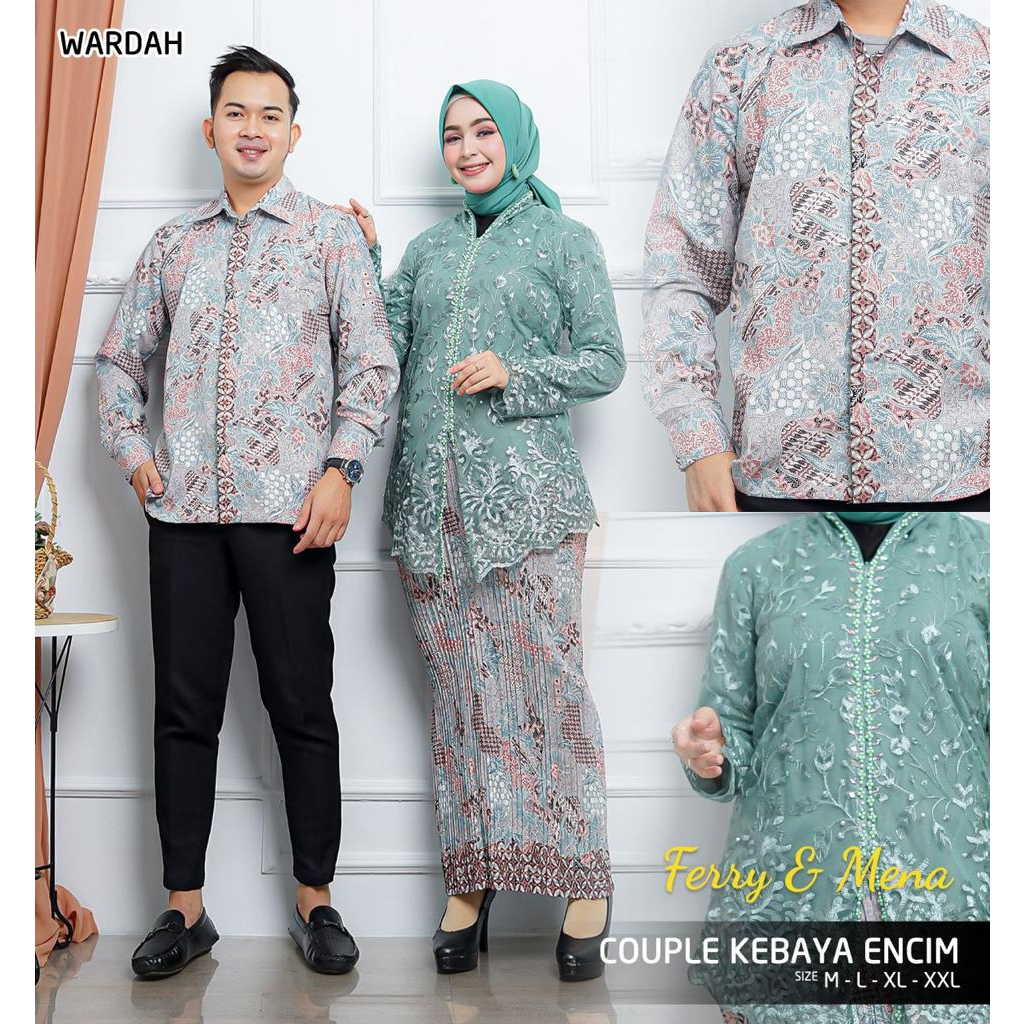 Couple Kebaya Encim Payet Modern / Kebaya Couple Lamaran / Couple Kebaya Tunangan / Kebaya Busui / Kebaya Payet Modern / Couple Kebaya dan Baju Batik