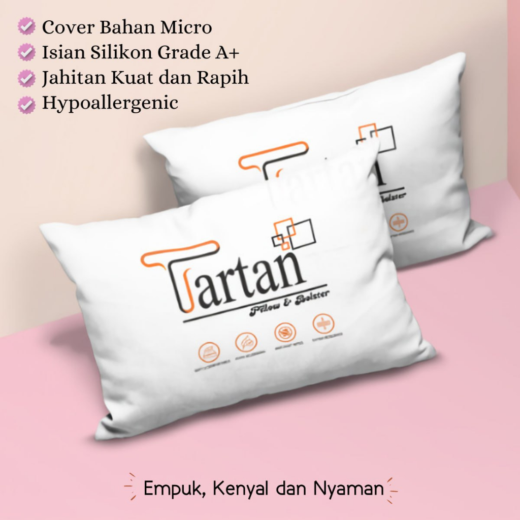 Bantal Tartan Premium Ukuran 50 x 70 cm Bantal Silikon Hotel