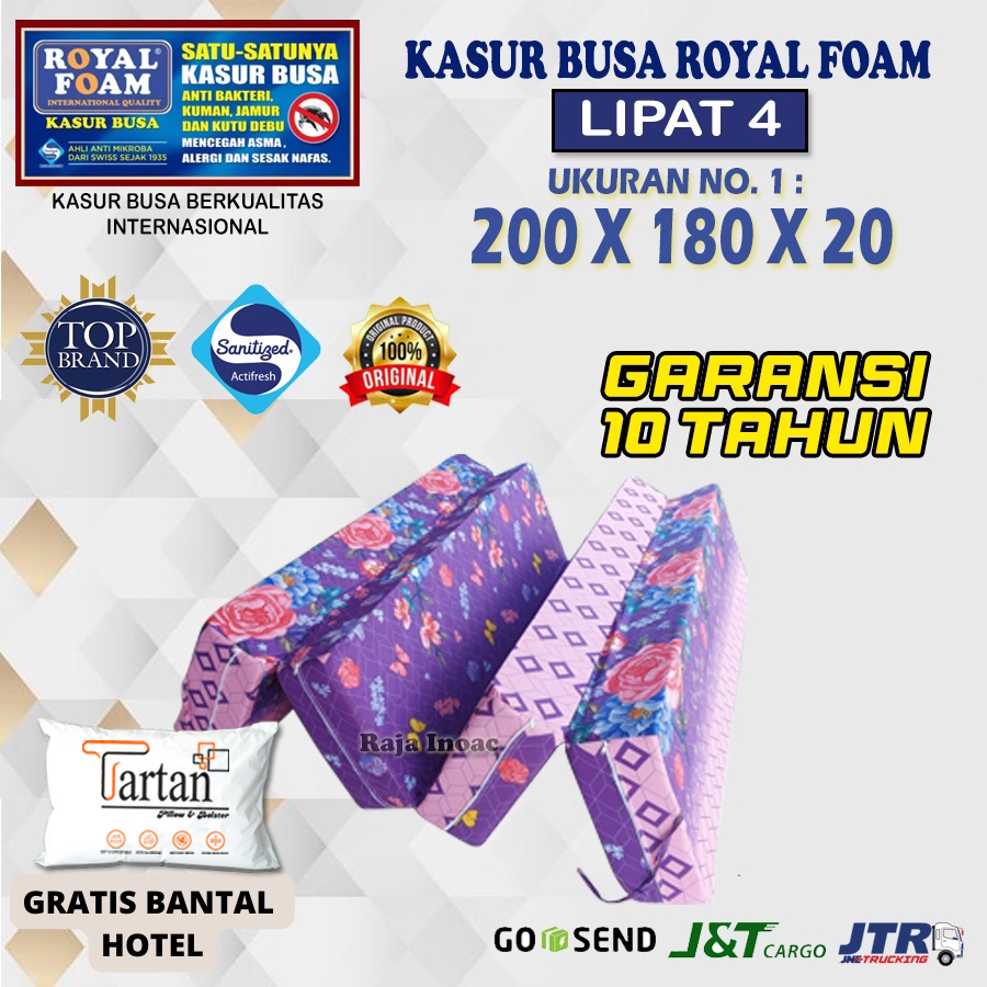 Kasur Busa Lipat ROYAL FOAM NO 1 Ukuran 200X180X20 cm Original Garansi 10 Tahun - Raja Inoac