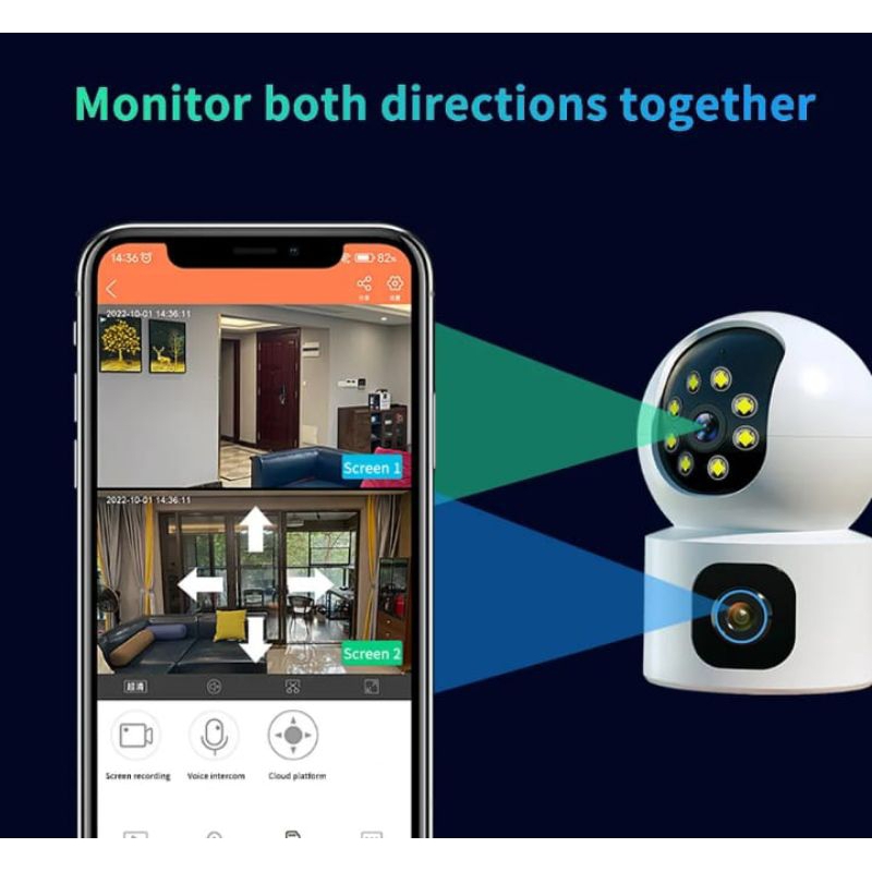 NEW IP Camera v380 pro 8mp auto tracking dual lensa cctv wireless 1080P