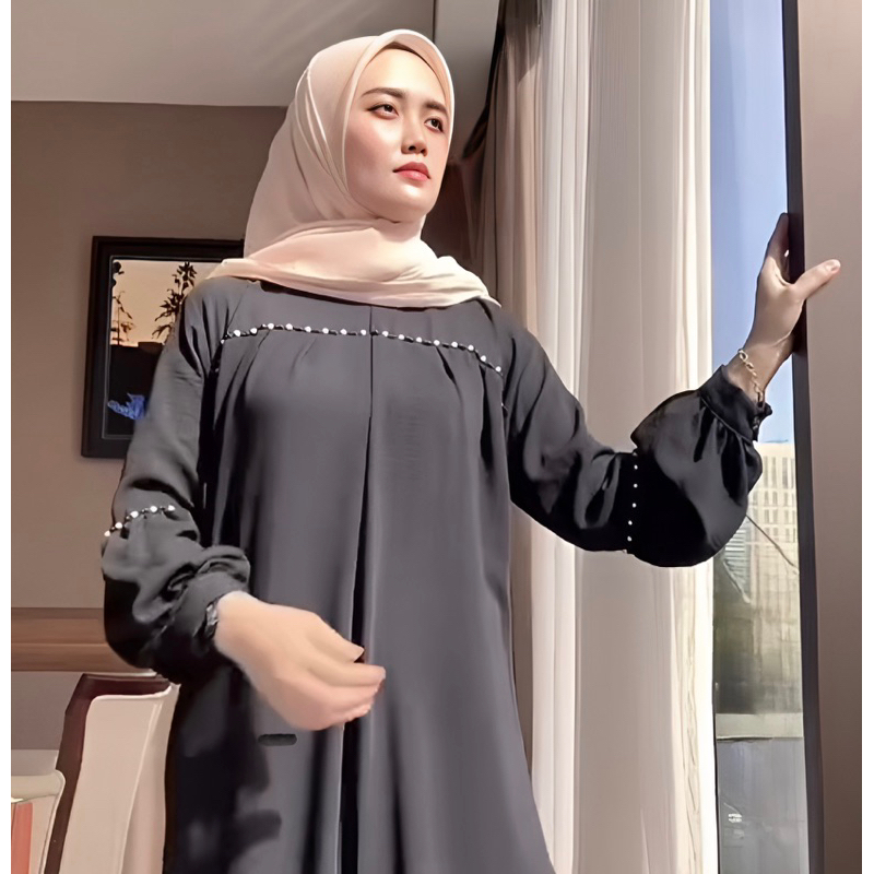 Gamis Payet Nagita Bahan Crinkle Airflow Realpict By Mall Indonesia