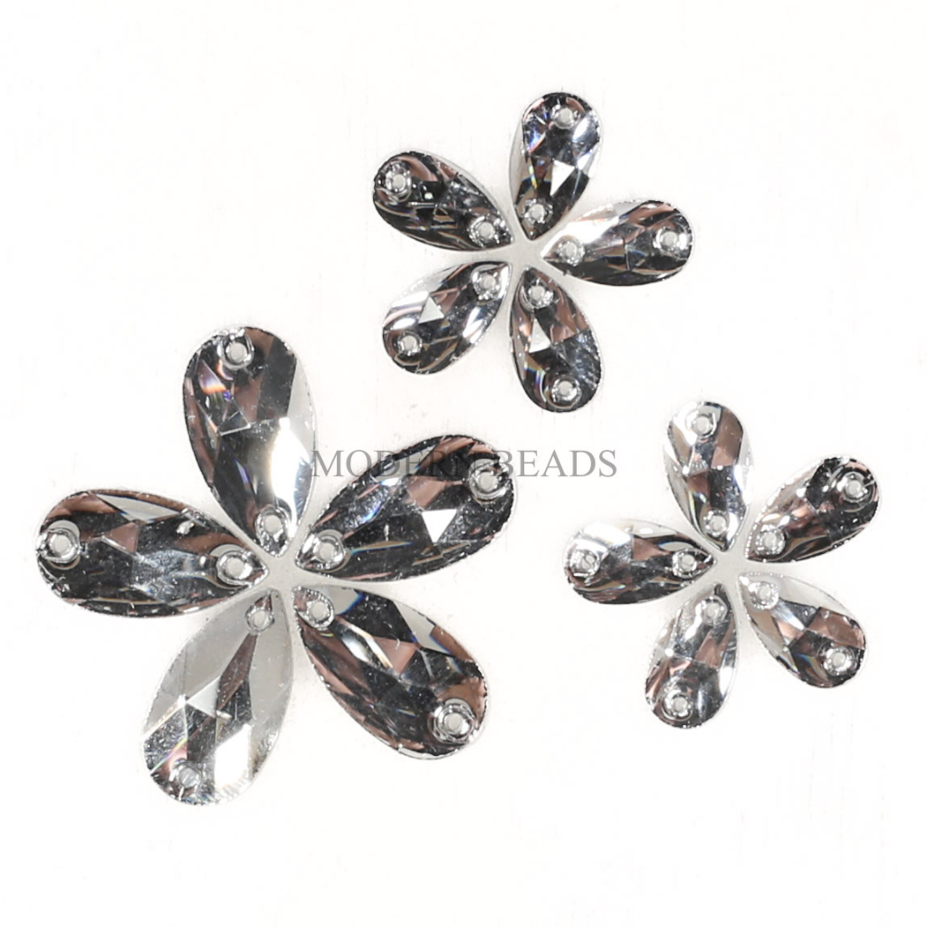 [1/2 LUSIN] Payet / Diamond Kristal Resin Putih Grade A Tetes 7x12mm 10x18mm 17x28mm