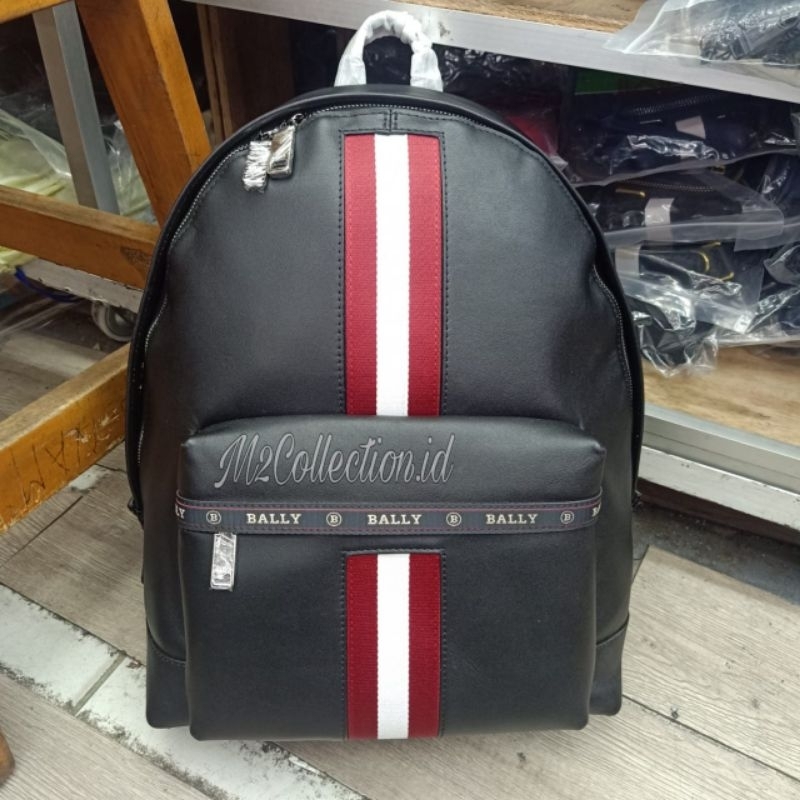 Tas Ransel Bally Leather backpack Kulit Asli Mirror Quality