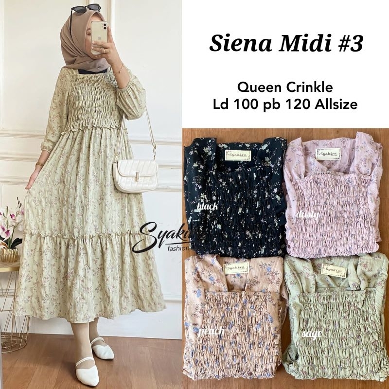 SIENA MIDI/ TUNIK MOTIF BUNGA BY SYAKIRA