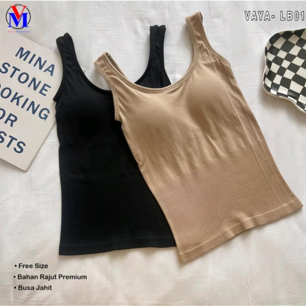 PROMO!! Vaya Basic Tanktop Bra With Cup (Premium) Art LB01 / Tang Top Busa VAYA