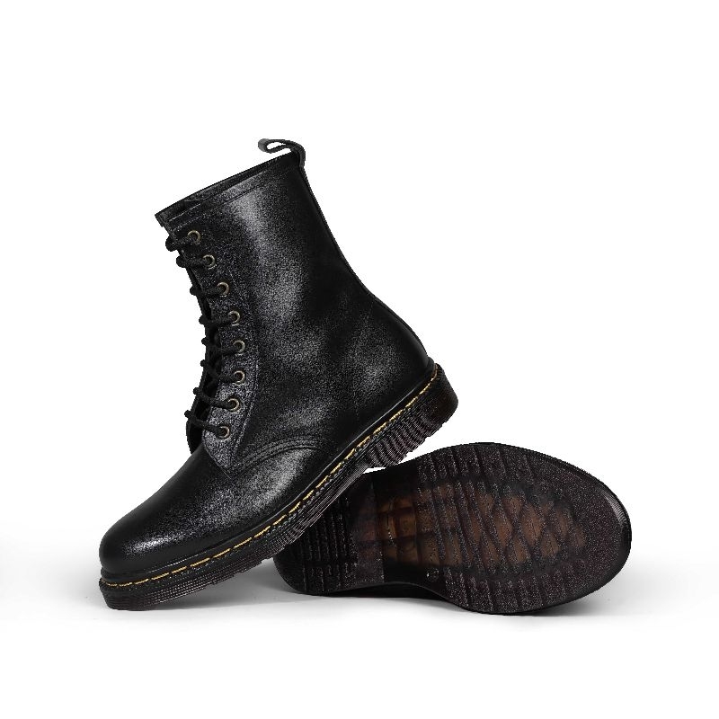 Athar Hamorii - Sepatu Boots Pria Docmart Hitam Kulit Asli