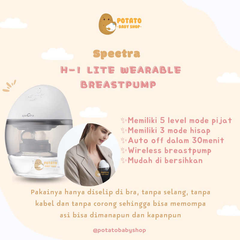 Pompa Asi Elektrik Spectra H1 Lite - Wearable Electric Breastpump