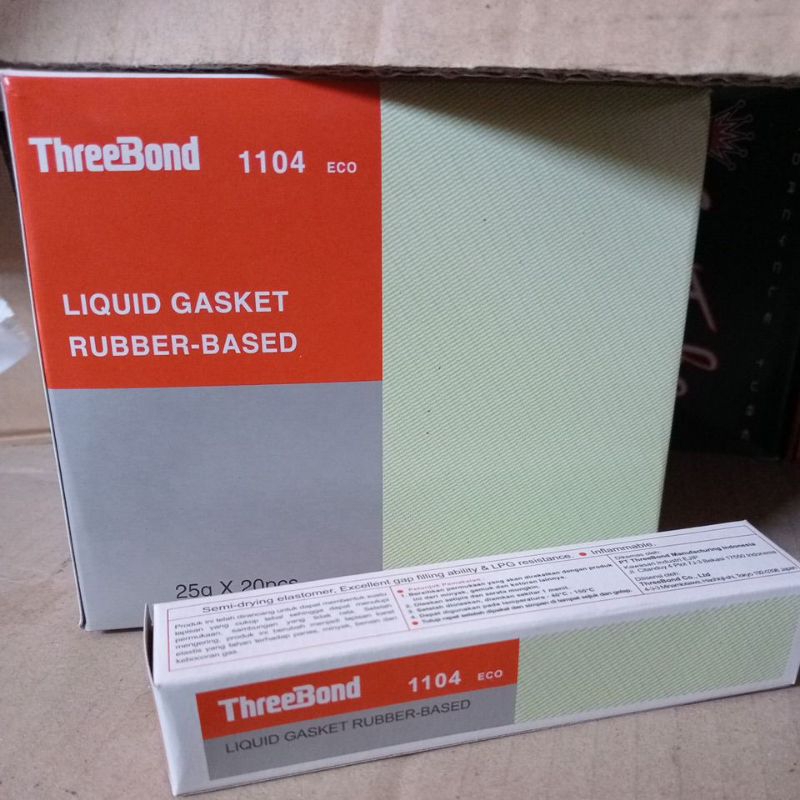 

1 DUS - Lem Paking Gasket Tribon THREEBOND Eco 1104 Karton Isi 20 x 25 gr Treebond Trebon Liquid Packing Rubber Based MURAH