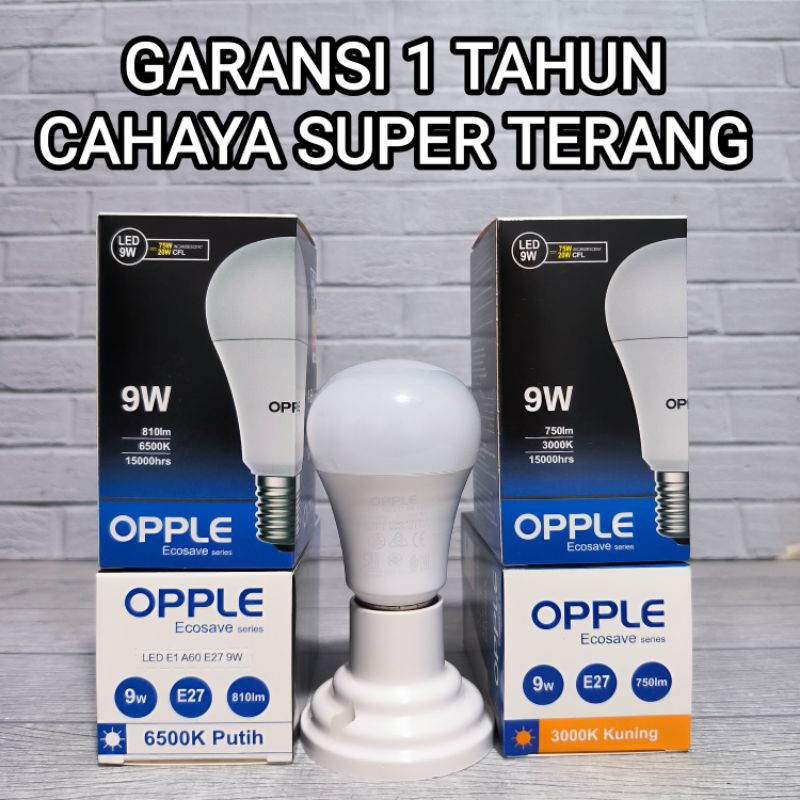 OPPLE ECOSAVE LAMPU LED BULB 5W 7W 9W 12W 14W SNI GARANSI 1 TAHUN E27 BAGUS KUALITAS TERJAMIN