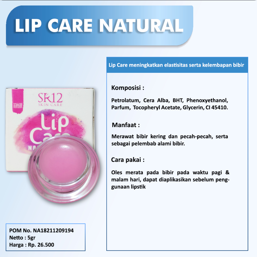 Flash Sale LIP CARE SR12 / LIP BALM / PELEMBAB ALAMI BIBIR / PENCERAH BIBIR / PERAWATAN BIBIR ALAMI / MERAWAT BIBIR YANG HITAM / ATASI BIBIR KERING / PECAH-PECAH / LIP CARE PREMIUM / BPOM / saudagarsr12