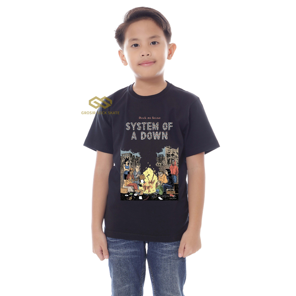 KAOS BAND ANAK/ KAOS MUSIK SYSTEM OF A DOWN USIA 1-12 TAHUN