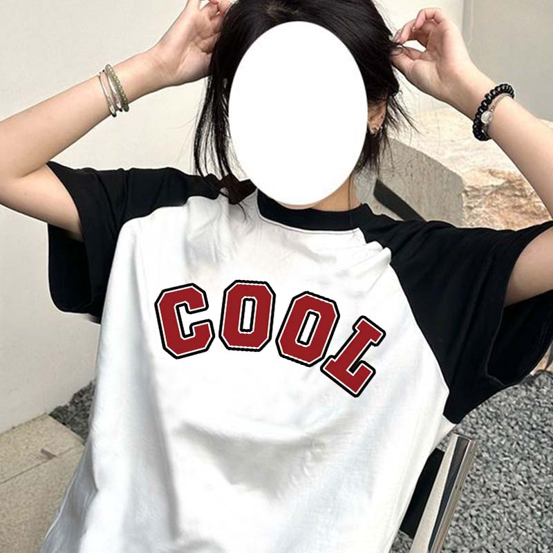 100% Katun Graphic Tee Korean Style Baju Wanita Letter Atasan Wanita Oversize Kaos Putih T-shirt