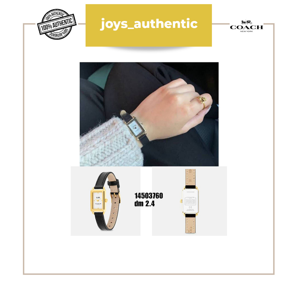 Jam tangan wanita Coach 14503760 Liz 24 mm Women's Watch leather hitam black woman watch authentic o