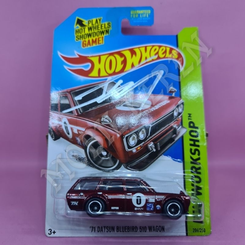 Diecast Hot Wheels Super Treasure Hunt STH 71 Datsun Bluebird 510 Wagon red signed grill kotak ban k