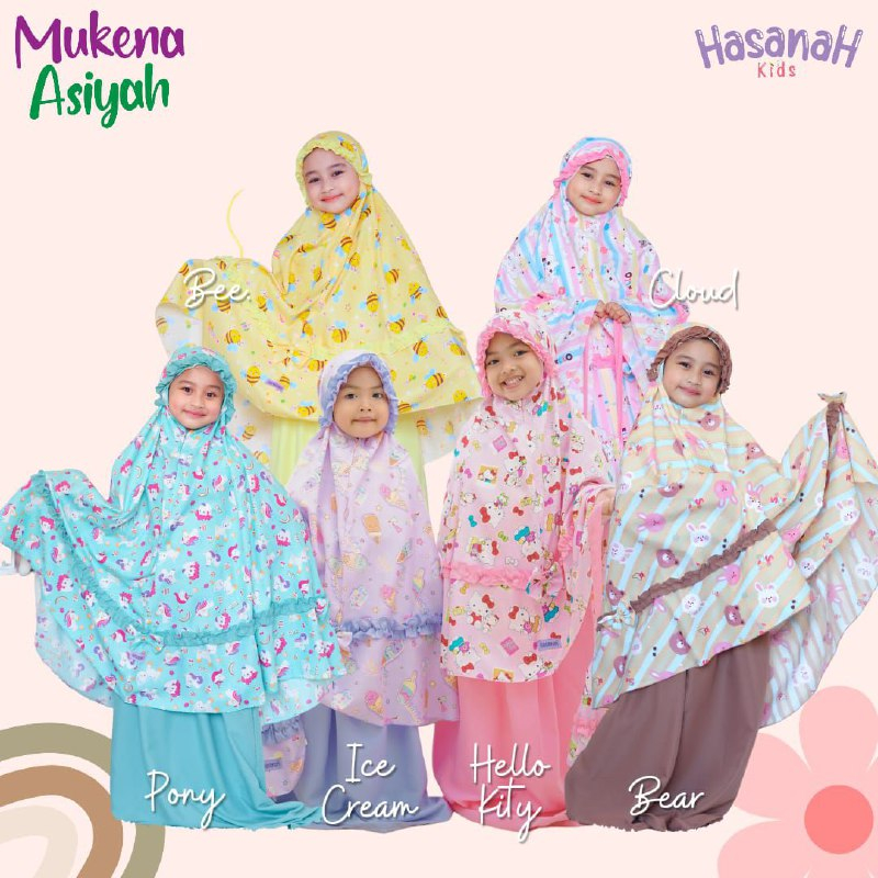 Afsheenastore Mukena Asiyah /Mukena Anak 2in1/mukena travel anak