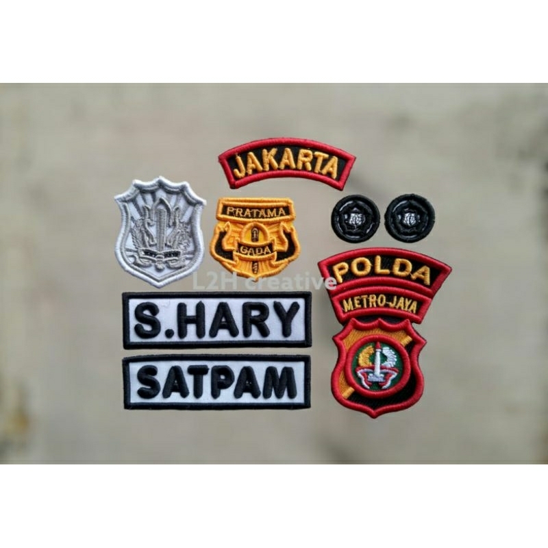 logo bordir timbul atribut SATPAM