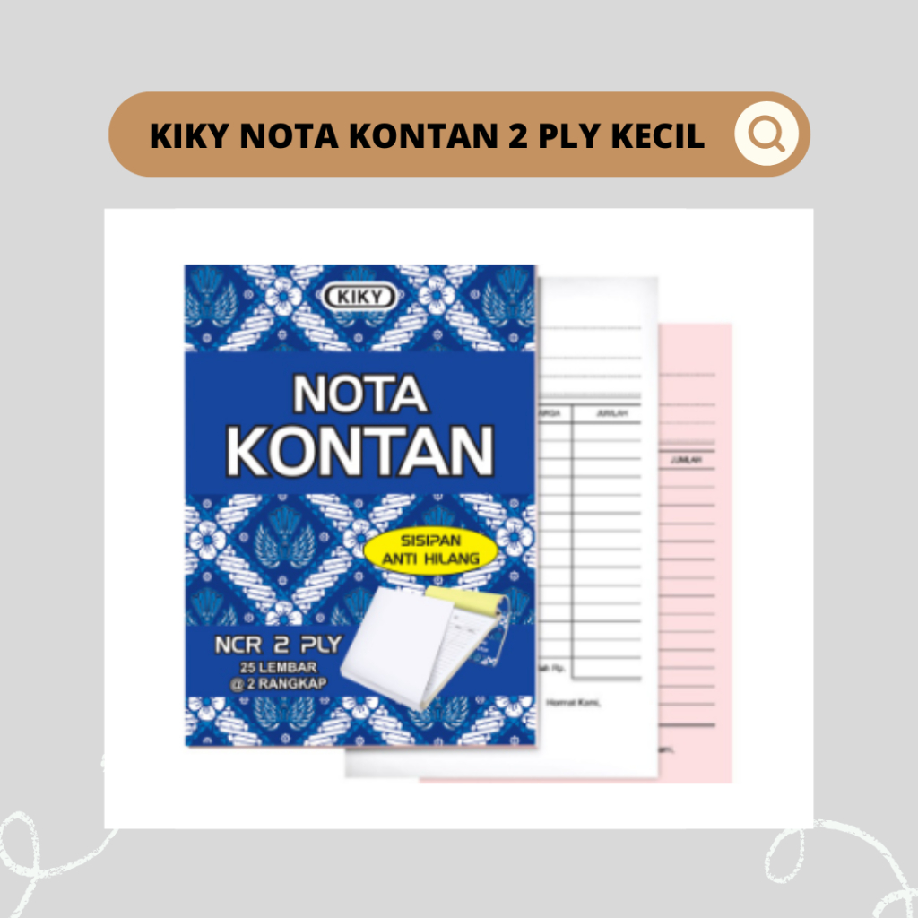 

KIKY NOTA KONTAN 2 PLY KECIL