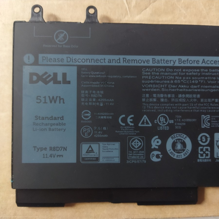 Baterai 4GVMP Dell Latitude 5400 5410 5500 5510 1V1XF R8D7N RF7WM ORI