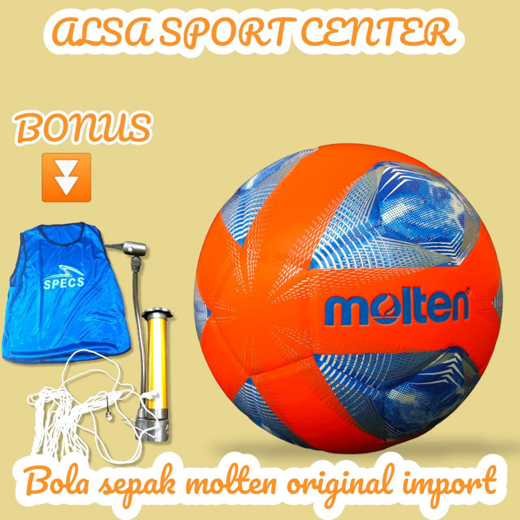 Bola Sepakbola Molten Original Asli Size 5 Press Bola Kaki Dewasa