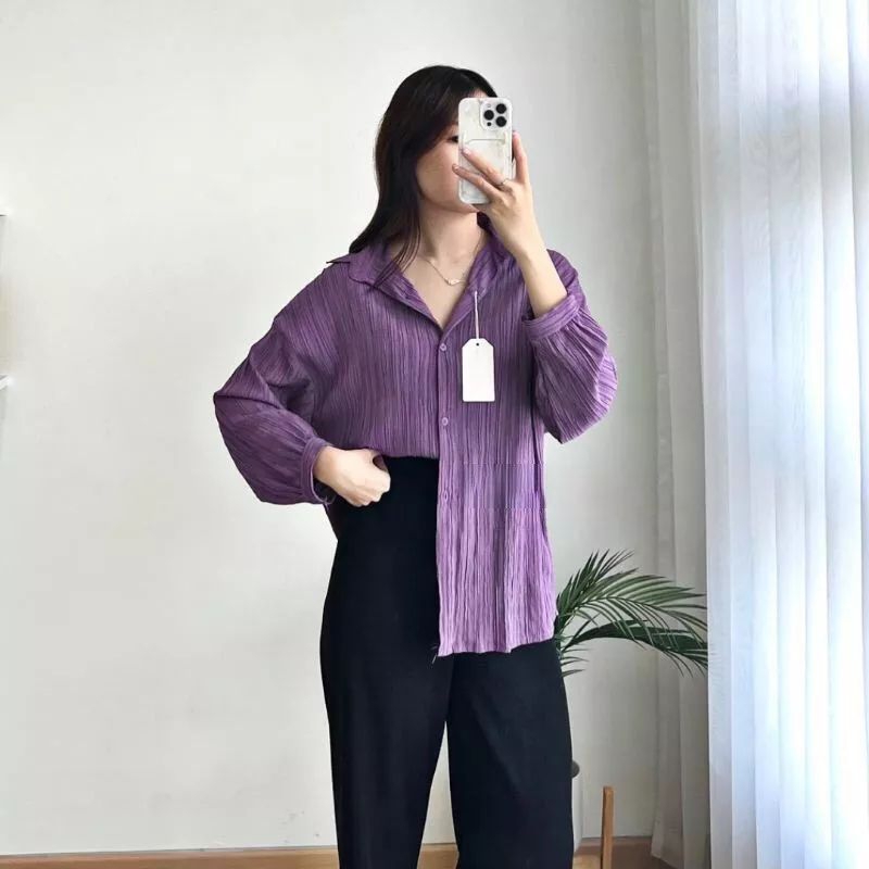 Kemeja Wanita Harri Shirt Basic Kemeja Lady Crush Oversize