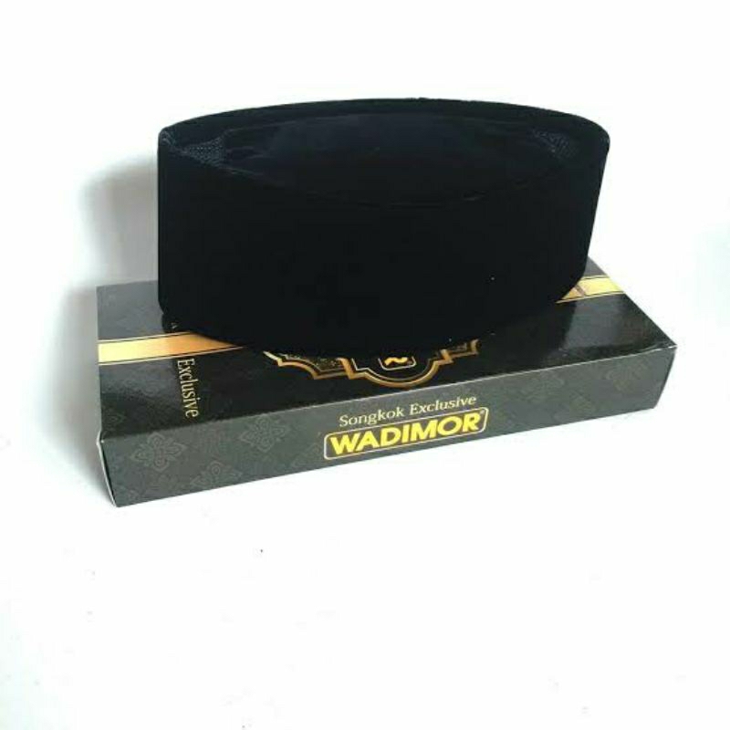 Wadimor Peci Hitam Polos AC Polos Standar Songkok Hitam Peci AC Termurah fashion muslim pria Dewasa 