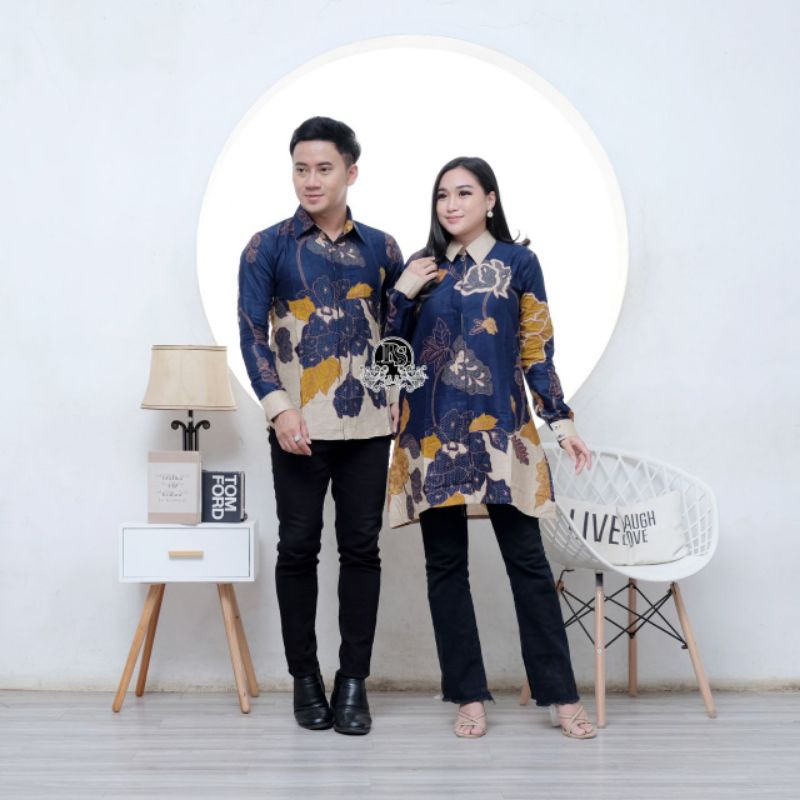 COUPLE BATIK PRIA WANITA DEWASA LENGAN PANJANG/Batik Pria Dewasa/Batik Tunik Terbaru