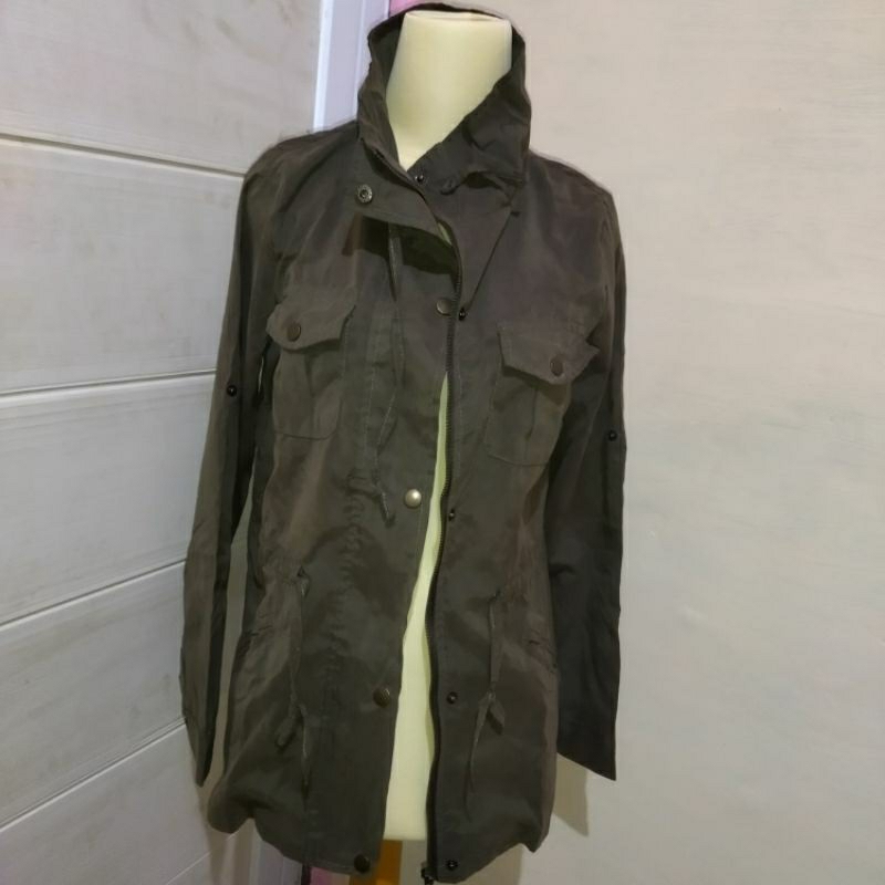 [Preloved]Jaket Parka Hijau army wanita size S