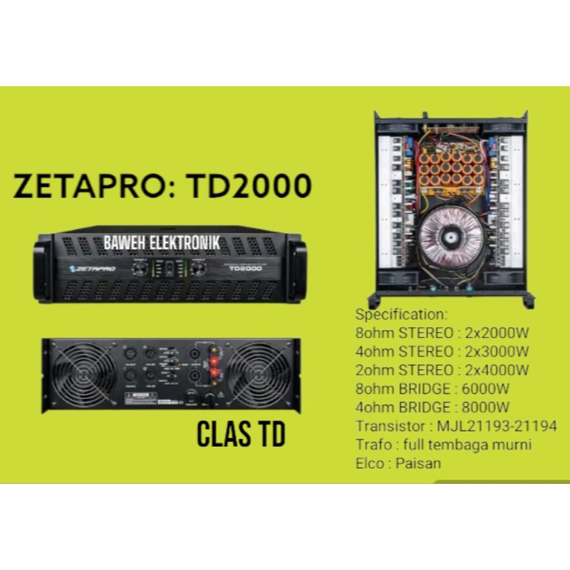 POWER AMPLIFIER ZETAPRO TD2000