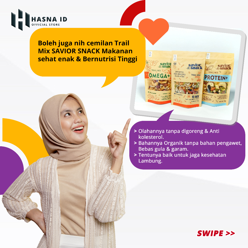 CEMILAN SEHAT OBAT ASAM LAMBUNG ALAMI - MAKANAN RINGAN UNTUK PENDERITA MAAG/GERD - SAVIOR SNACK TRAIL MIX