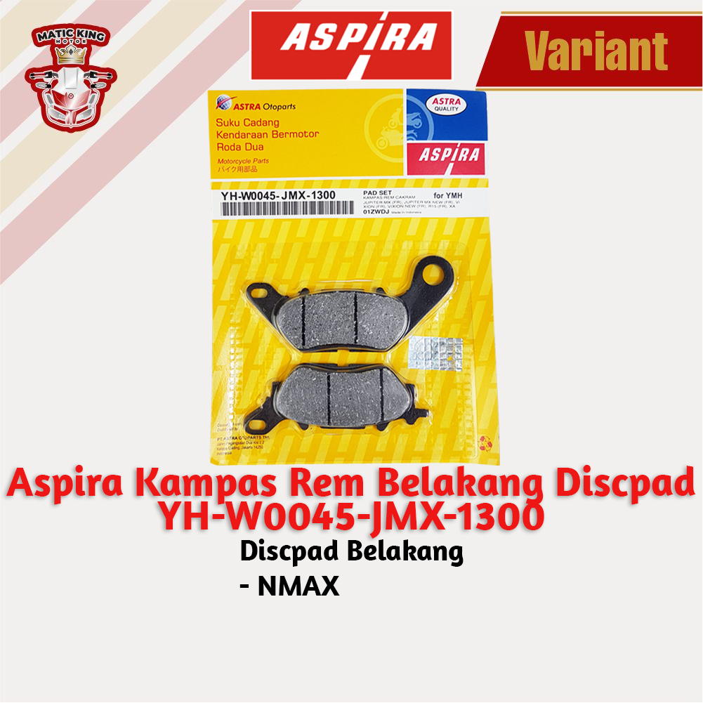 Kampas rem dispad discpad depan belakang Yamaha Mio Nmax Aerox Lexi Fino X ride Xeon Nouvo karburator  injeksi soul GT J Z S M3 RC 110 115 125 155  Aspira Astra Otoparts YH-F530A-MIO-1700