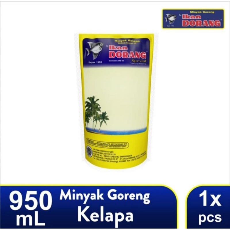

Minyak goreng kelapa Ikan Dorang 950ml