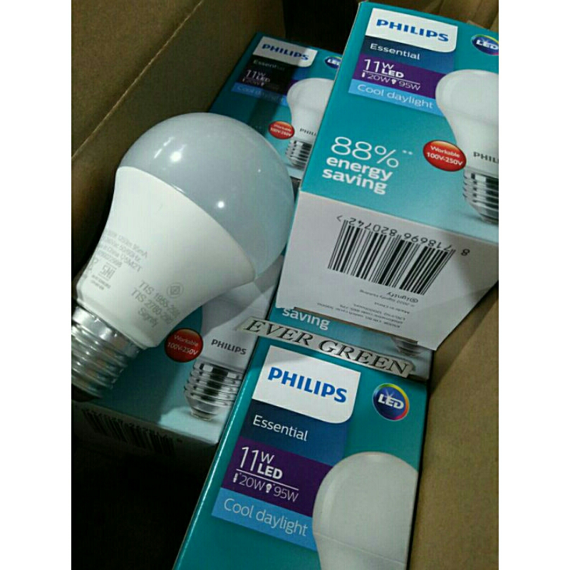 Bola Lampu PHILIPS LED 11 Watt  PUTIH (11W) .. TERUS TERANG . PHILIPS . TERANG TERUS .. ideal u pene