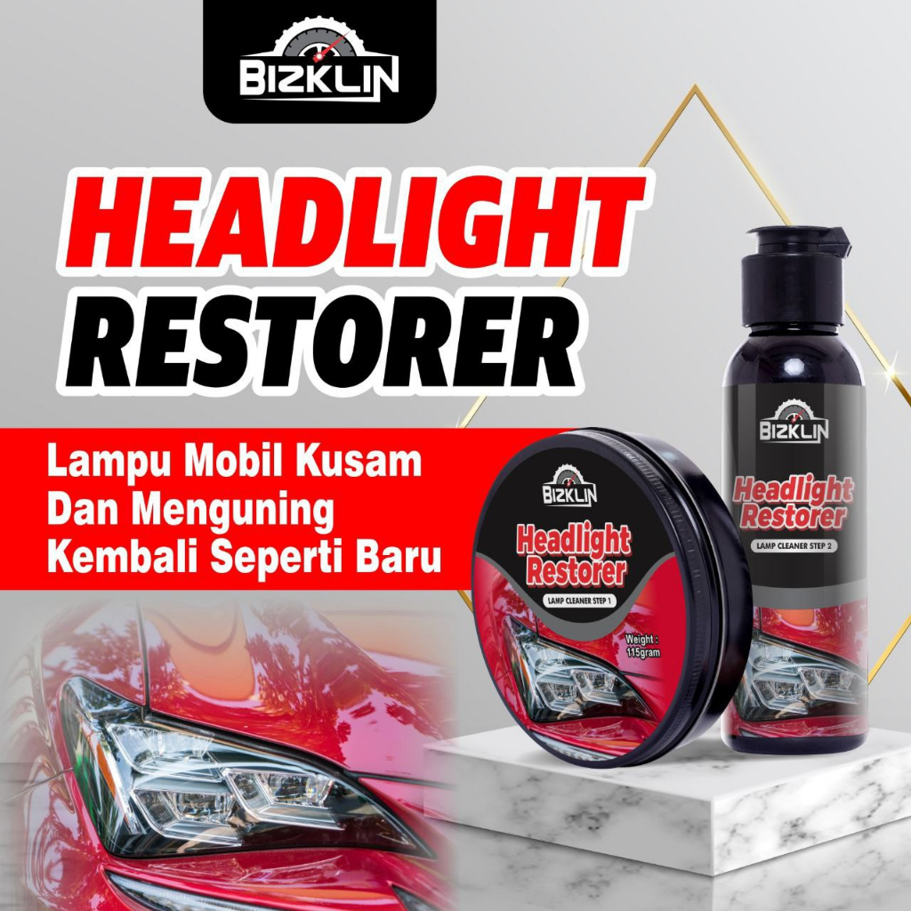 HEADLIGHT RESTORER PEMBERSIH KACA MIKA LAMPU MOBIL KUNING HEADLAMP CLEANER CAIRAN POLISH LAMP MOBIL