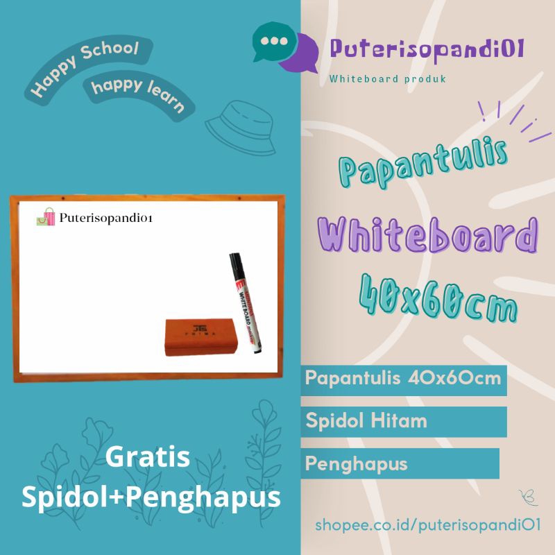 

1 PAPANTULIS SAJA/ PAPAN WHITEBOARD 40x60cm/ PAPAN TULIS WHITEBOARD MURAH TANPA PENYANGGA(GRATIS SPIDOL DSN PENGHAPUS) MURAH UKURAN BESAR