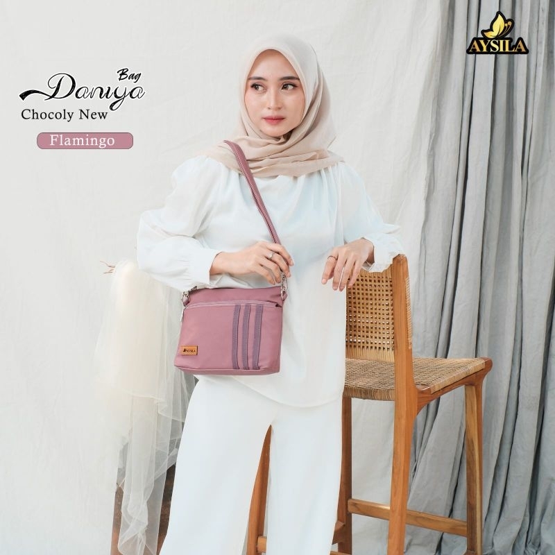 TAS SELEMPANG DANIYA BY AYSILA BAHAN CHOCOLY ANTI AIR PREMIUM