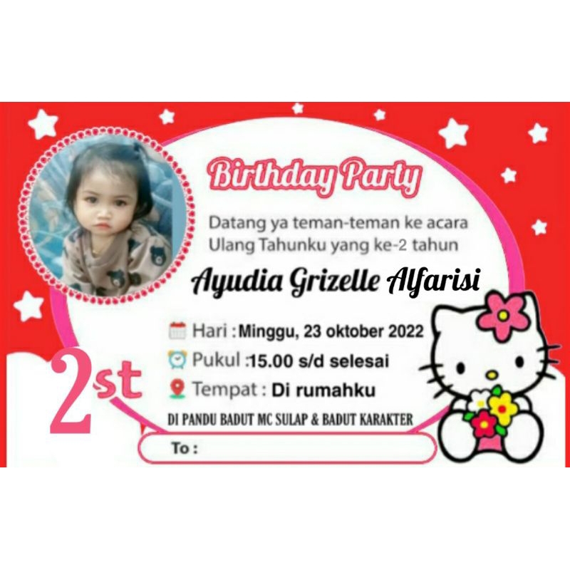 

UNDANGAN ULANG TAHUN ANAK CUSTOM MOTIF HELLO KITTY