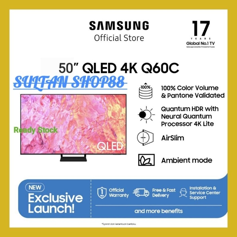 SAMSUNG QLED QA50Q60CAXXD 4K UHD SMART TV 50 INCH I SAMSUNG SMART TV 50Q60 QLED 4K UHD