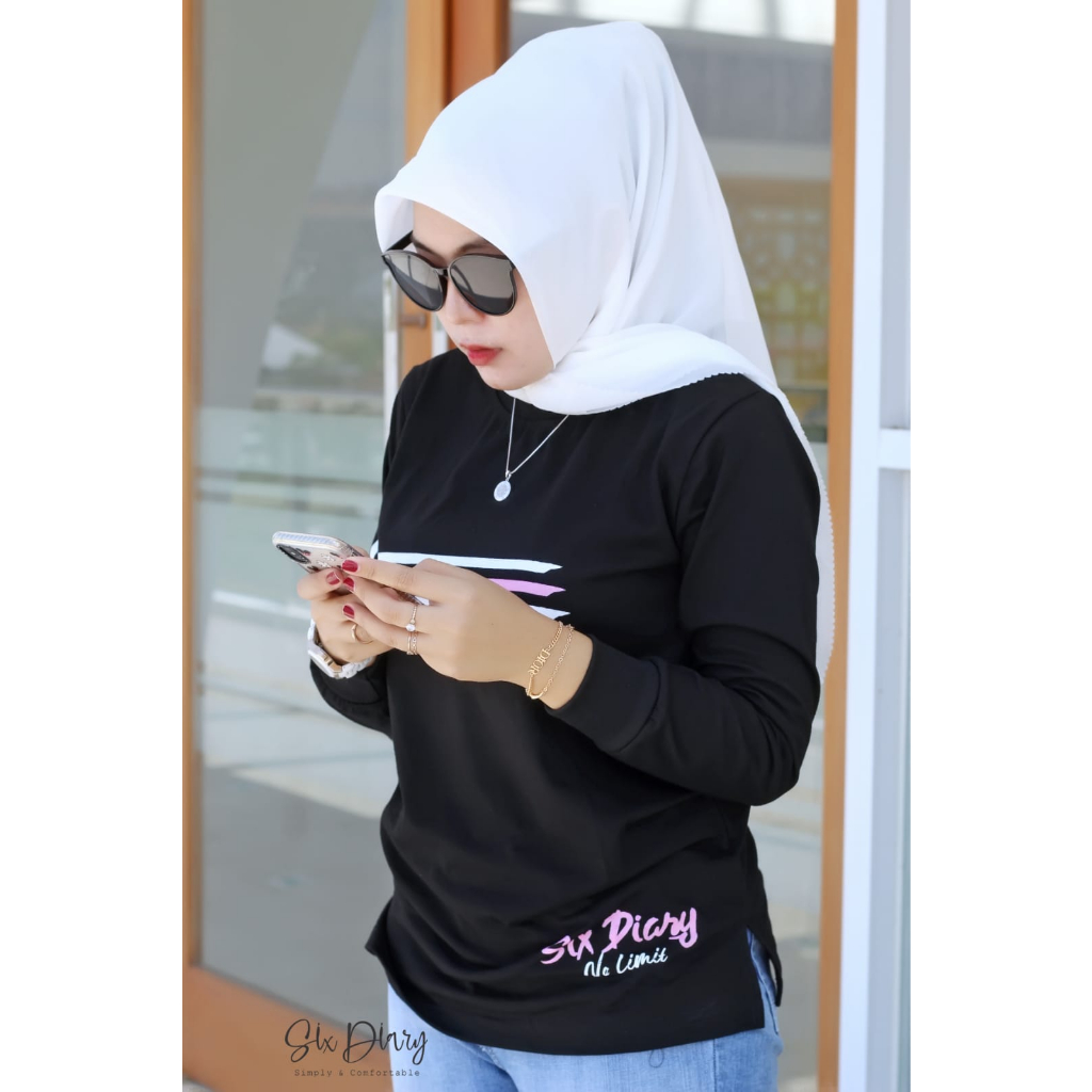 Six Diary Kaos Wanita Lengan Panjang Kekinian