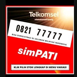 NOMOR CANTIK LUCKY SEVEN 77777 KARTU PERDANA CANTIK 77777 NOCAN TELKOMSEL 77777