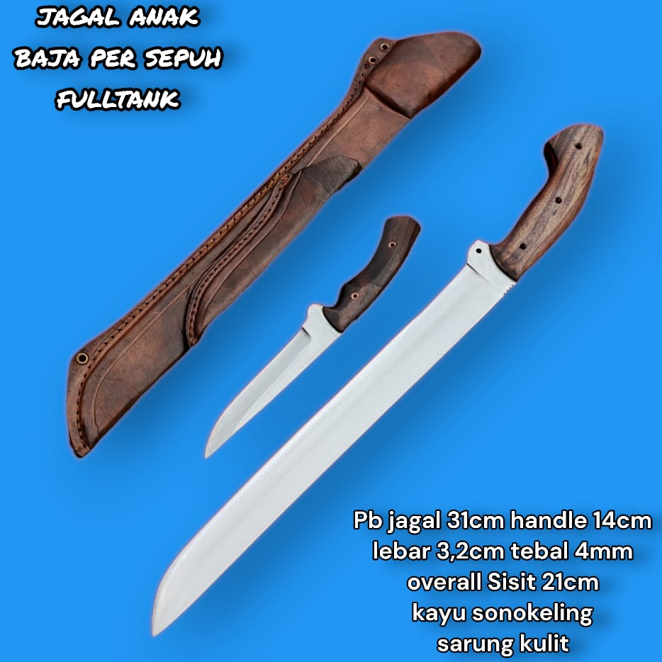golok pisau sembelih jagal seset kulit super tajam set