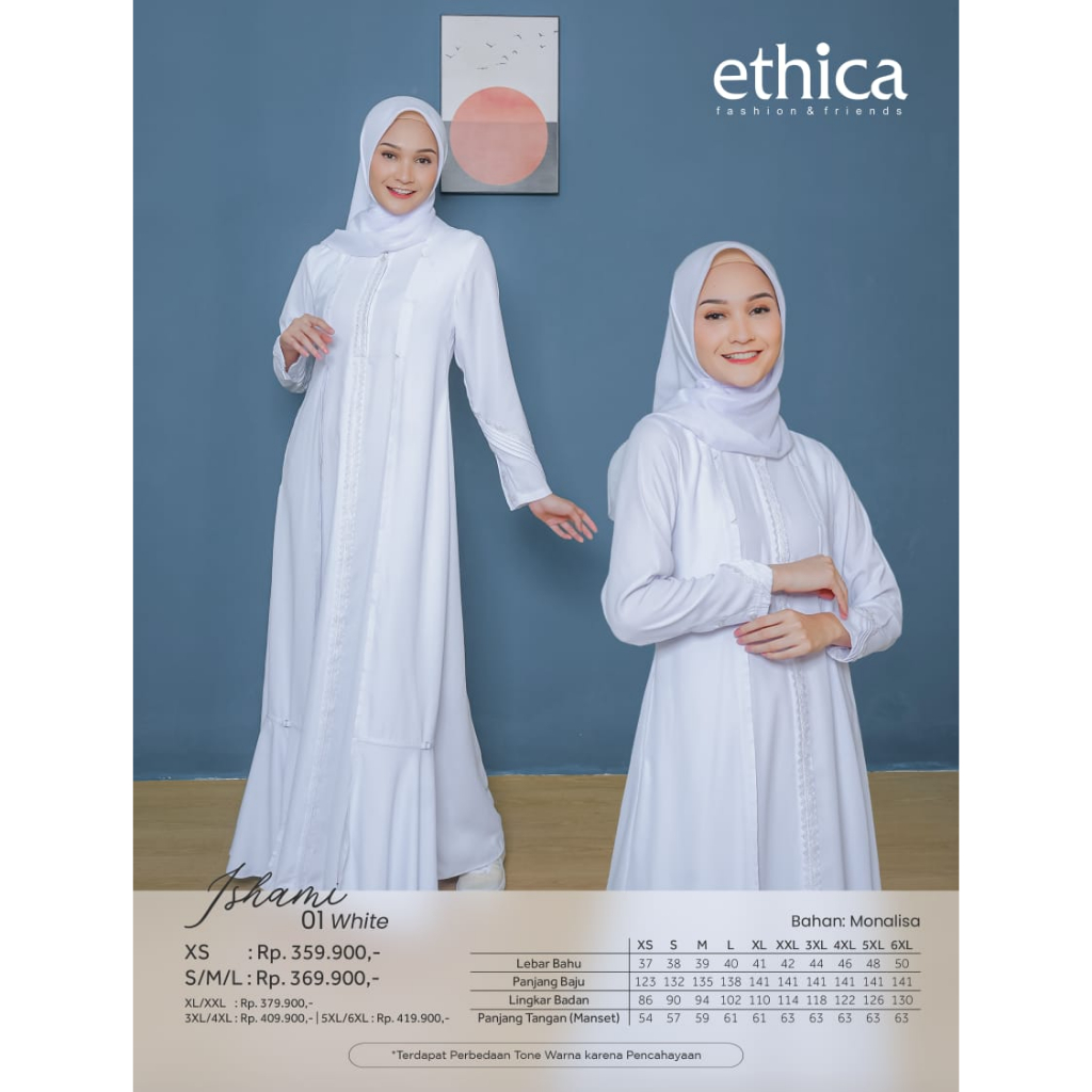 GAMIS TERBARU ETHICA ISHAMI 01 WHITE
