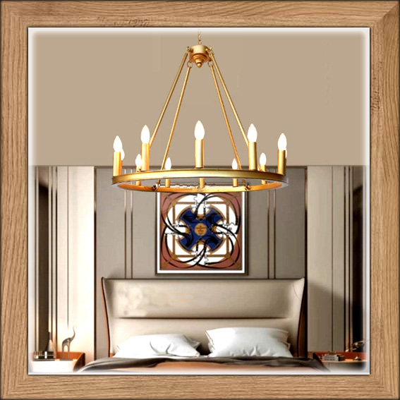 Lampu hias gantung CLASSIC AMERICAN big size chandelier lighting living dining table master bed room