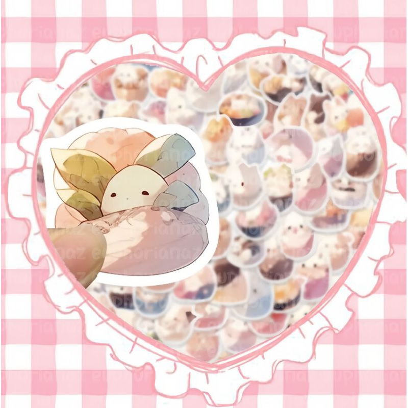 

[10PCS] RANDOM stiker cat rice bowl kucing lucu lucu scrapbook dekorasi aesthetic