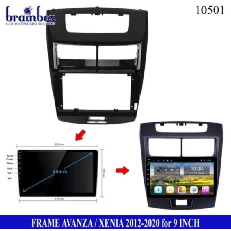 FRAME ANDROID 9 INCH MOBIL AVANZA DAN XENIA TAHUN 2011-2019.