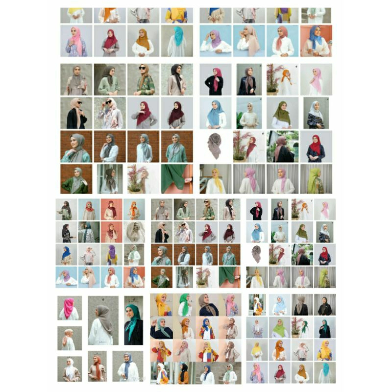 HIJAB DEENAY LIZA MATTE GOLD + PIN D MIDNIGHT BLUE EMERALD TORTOISE SEAGRASS PEARL GREY FLORAL WHITE